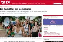 Screenshot des taz-Artikels " Gefahr Antifeminismus: Ein Kampf für die Demokratie"