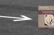 Hintergrund: Grauer Asphaltstraße mit weißem Pfeil links, der auf das Cover der Leipziger Autoritarismusstudie 2022 zeigt.